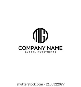 Creative Illustration modern initial circle MGI sign geometric logo design template