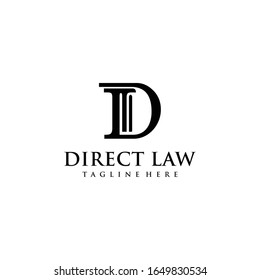 Creative illustration modern initial D law firm logo symbol template