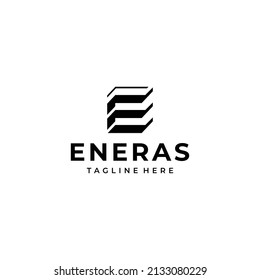 Creative Illustration modern initial E building sign geometric logo design template