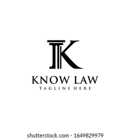 Creative illustration modern initial K law firm logo symbol template