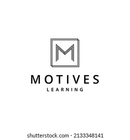 Ilustración creativa modelo de diseño de logotipo de arte de línea geométrica inicial de signo M moderno