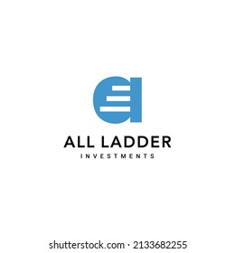 Creative Illustration Moderne Erstauflage A-up-Treppe Schild geometrische Logo-Design-Vorlage