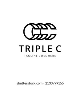 Creative Illustration modern initial triple C sign geometric logo design template