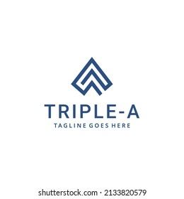 Ilustración creativa modelo de diseño de logotipo geométrico 3A inicial moderno