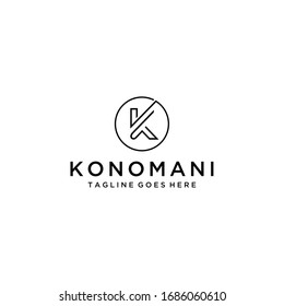 Creative Illustration modern K sign geometric logo design template