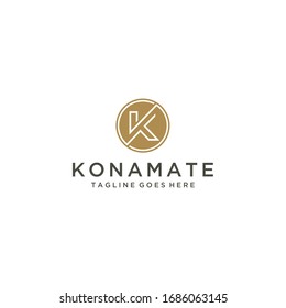 Creative Illustration modern K sign geometric logo design template