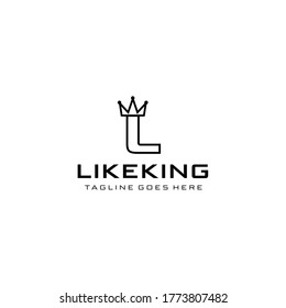 Creative Illustration modern L with crown sign geometric logo design template