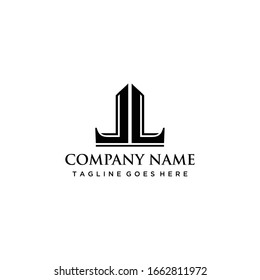 Creative Illustration modern L,L sign luxury logo design template