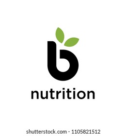 Creative illustration modern Logo design for B sign nutrition sign template.