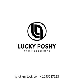 Creative Illustration modern LP sign geometric logo design template