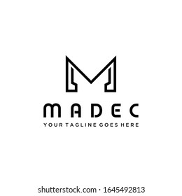 Kreative Illustration Moderne M-Zeichen geometrische Logo-Design-Vorlage
