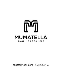Creative Illustration modern M sign geometric logo design template