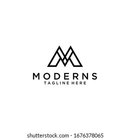 Creative Illustration modern M sign geometric logo design template