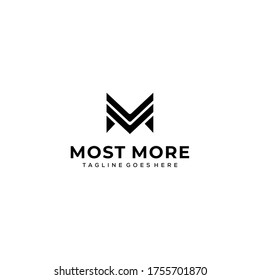 Creative Illustration modern M sign geometric logo design template