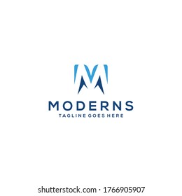 Creative Illustration modern M sign geometric logo design template 