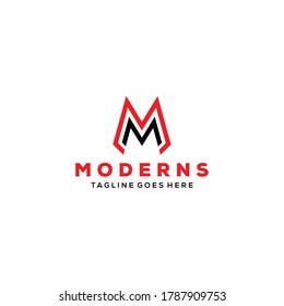 Ilustración creativa modelo de diseño de logotipo geométrico de signo M moderno