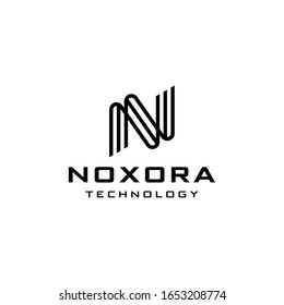 Ilustración creativa plantilla moderna de diseño de logotipo geométrico de signo N