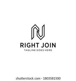 Creative Illustration modern N monogram sign geometric logo design template
