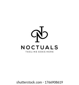 Creative Illustration modern N sign geometric logo design template 