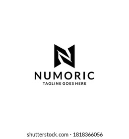 Creative illustration modern N sign geometric logo design template