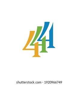 Kreative Abbildung Moderne Nummer 4,4,4 Zeichen geometrische Logo-Design-Vorlage