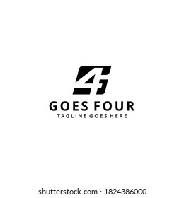 Creative illustration modern number 4G sign geometric logo design template