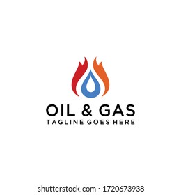 Creative illustration modern oil and gas sign logo design vector template