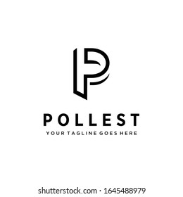 Creative Illustration modern P sign geometric logo design template