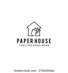 Creative illustration Modern paper print house and Real Estate Property and Construction Logo design