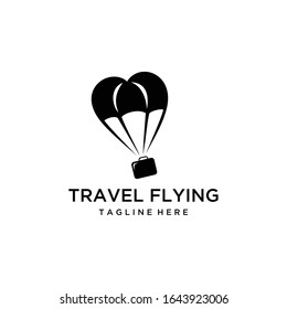 Creative illustration modern parachute with bag logo icon vector template