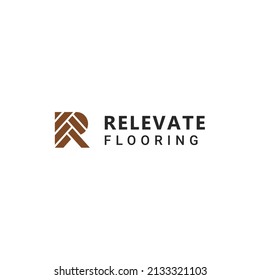 Creative Illustration modern R flooring sign geometric logo design template