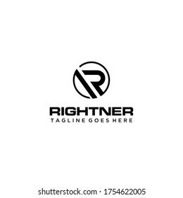 Creative Illustration modern R sign geometric logo design template