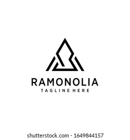 Ilustración creativa plantilla moderna de diseño de logotipo geométrico de signo R