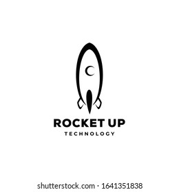 Creative illustration modern rocket space logo icon vector template