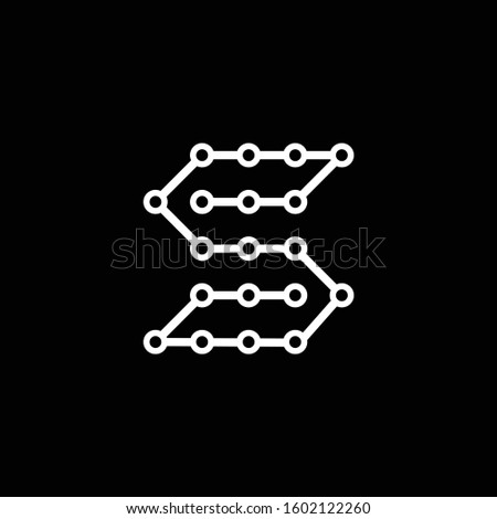 Creative Illustration modern S connect dots sign technology geometric logo design template