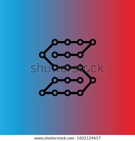 Creative Illustration modern S connect dots sign technology geometric logo design template