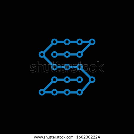 Creative Illustration modern S connect dots sign technology geometric logo design template