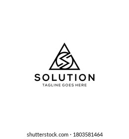 Creative Illustration modern S monogram sign geometric logo design template