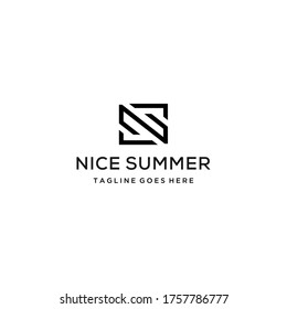 Creative Illustration modern S sign geometric logo design template