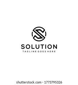 Creative Illustration modern S sign geometric logo design template