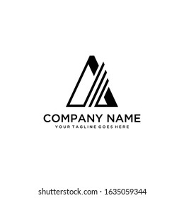 Creative Illustration modern sign A abstract geometric logo design