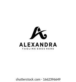 Creative Illustration modern A sign geometric logo design template