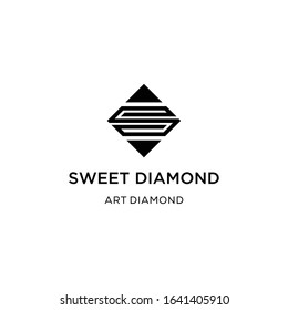 Creative Illustration modern sign S like diamond geometric logo design