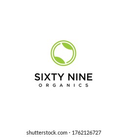 Creative Illustration modern sixty nine leaf sign geometric logo design template