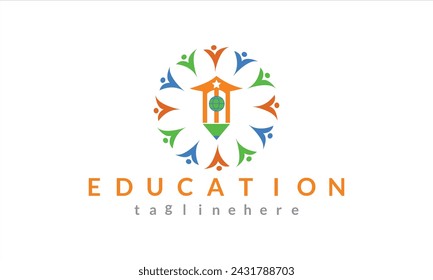 Creative illustration modern symbol education logo design