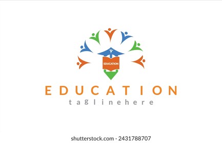 Creative illustration modern symbol education logo design