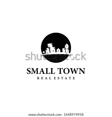Creative illustration Modern town sign Real Estate Property and Construction Logo design