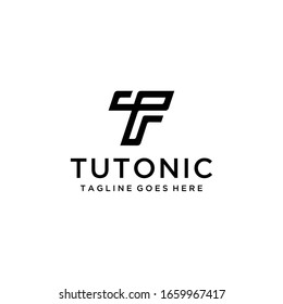 Ilustración creativa plantilla moderna de diseño de logotipo geométrico de signo T,P
