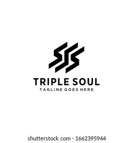 Creative Illustration modern triple S sign geometric logo design template