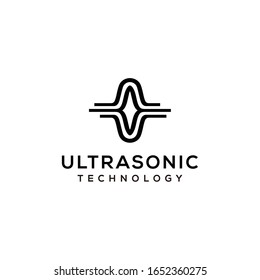 Creative illustration modern ultrasonic wave logo icon vector template